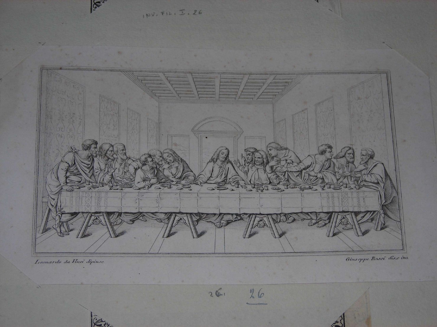 ultima cena (stampa) by Leonardo da Vinci, Rossi Giuseppe (sec. XIX)